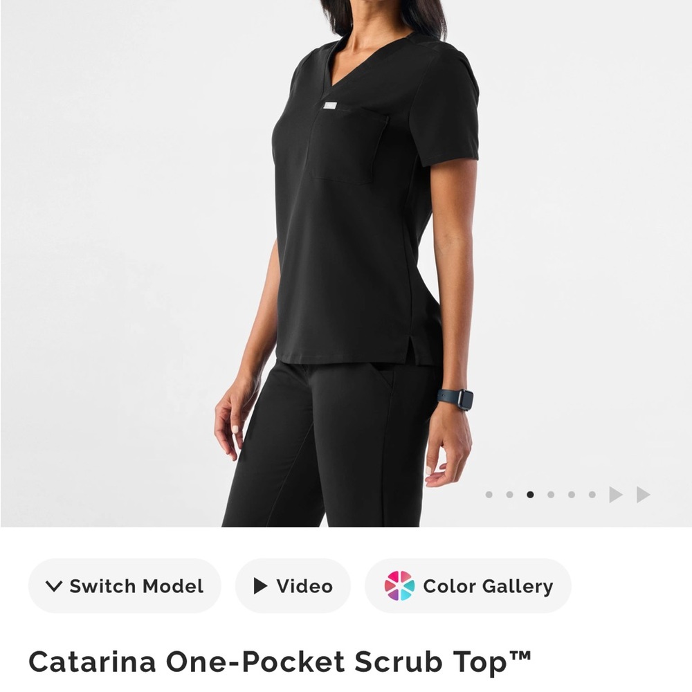 Figs Women's Scrub Top - Catarina One-Pocket black XS